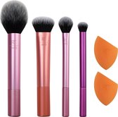 Set de Pinceaux Real Techniques – Essentials du quotidien – Pinceaux de maquillage – Beautyblender – 4 Pinceaux