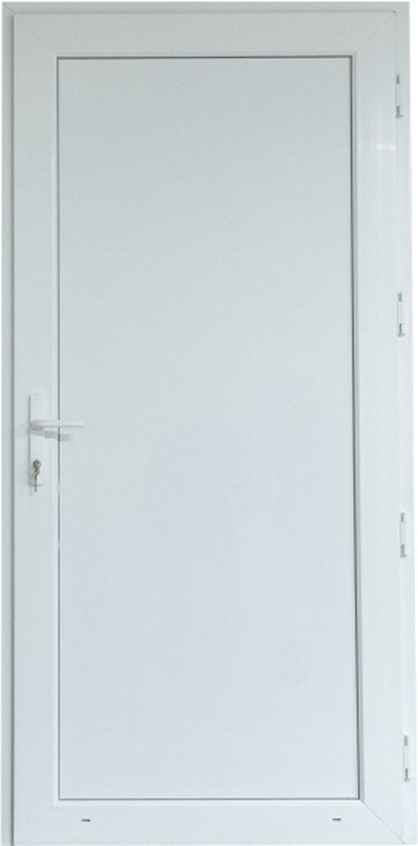 Kunststof Deur | PVC Deur - 98 x 200 Volledig Paneel - Linksdraaiend (klink rechts van binnen)