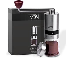 Pro Koffiemolen – Handmatig – Bonenmaler - Koffiebonen Maler – Koffiemaler stalen schijven – 6 verstelbare standen – Incl Deksel - VDN Pro Koffiemolen – Handmatig – Bonenmaler - Koffiebonen Maler – Koffiemaler stalen schijven – 6 verstelbare standen – Incl Deksel - VDN