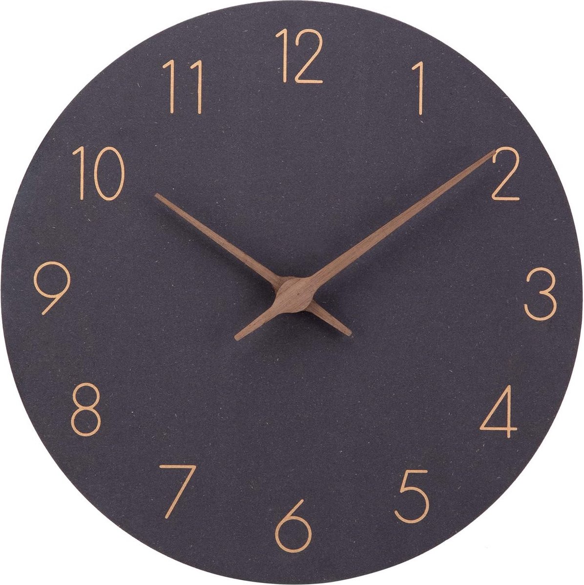 Houten 30 cm Stille Wandklokken voor Home Decor Woonkamer Keuken Groot Aantal Moderne Klok (12 inch, Zwart)