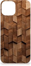 Stevig Telefoonhoesje Geschikt voor iPhone13 Wooden Cubes