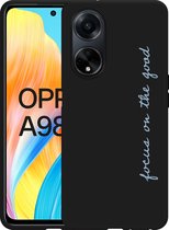 Cazy Hoesje Zwart geschikt voor Oppo A98 5G Focus On The Good