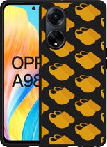 Cazy Hoesje Zwart geschikt voor Oppo A98 5G Klompen