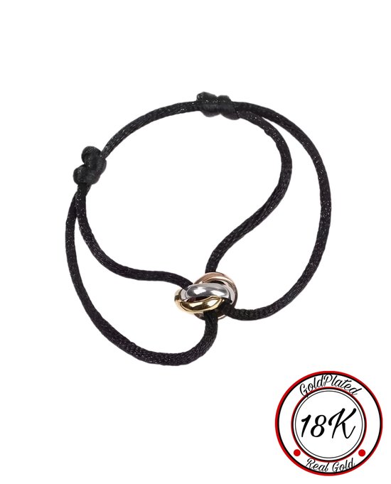 Soraro Tricolor Armband | Zwart | 18K Goldplated | Soraro Armbanden | Cadeau voor haar | verjaardag vrouw | Vaderdag | Vaderdag Cadeau