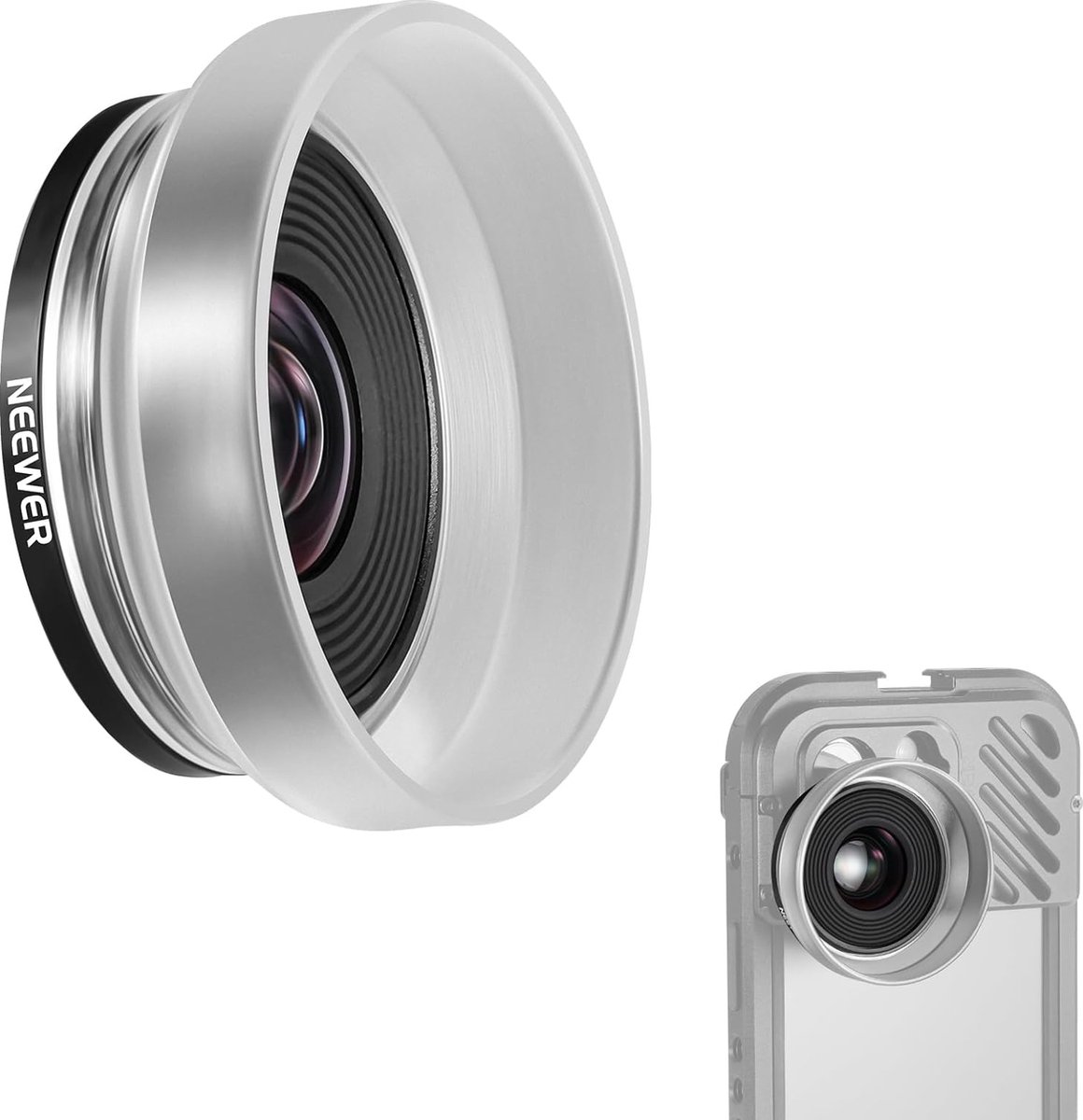 Neewer® - 10x HD Macro Lens met Afneembare Diffuser Cover - Compatibel met iPhone, Samsung, Mobiele Telefoon, Cage, Backplane met 17mm Lensdraad - Geschikt voor SmallRig, Sandmarc, LS-28