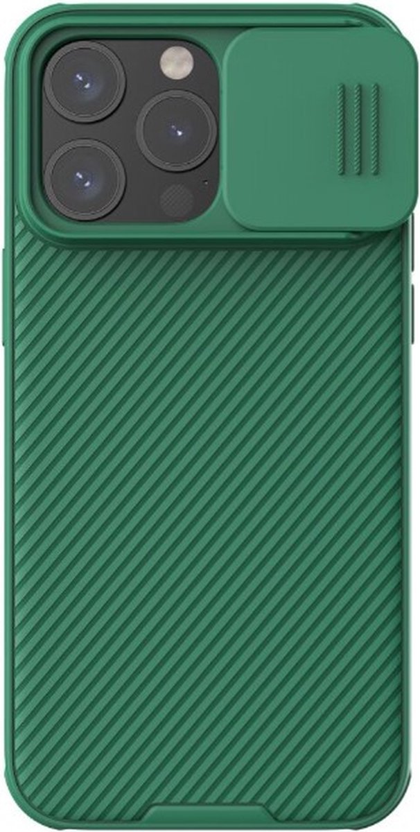 Geschikt voor Nillkin Apple iPhone 15 Pro CamShield Hoesje met Camera Slider Groen