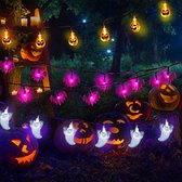 Timé - Halloween Decoratie - Halloween Verlichting - Halloween Decoratie Binnen - Halloween Pompoen Spook Vleermuis - Halloween Snoer