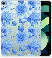Siliconen Hoesje voor iPad Air (2020/2022) 10.9 inch Flowers Blue