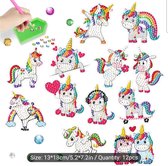 Diamond painting- set Unicorn stickers ( 2 x 6 prints)