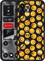 Cazy Hoesje Zwart geschikt voor Nothing Phone (2) Emoji