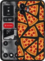 Cazy Hoesje Zwart geschikt voor Nothing Phone (2) Pizza Party
