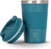 Castagnola Thermosbeker - Koffiebeker To Go - Travel Mug voor Koffie en Thee - Theebeker - 380 ML - RVS - Blauw