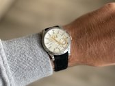 18mm Premium Suede watch strap Black / suède horloge band zwart met quick release trekkers