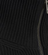 JACK & JONES Perfect knit zip cardigan slim fit - heren vest katoenmengsel met opstaande boord - zwart - Maat: S