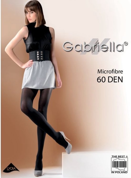 Panty MICROFIBRE 60 DEN - NERO van Gabriella-4 = L 85 polyamide 15 elastane