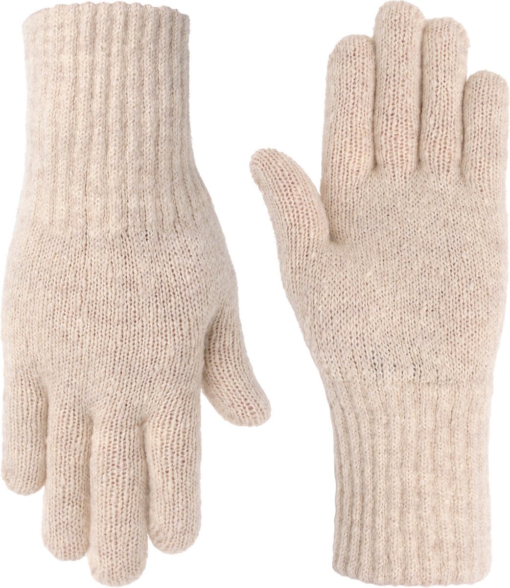 NOMAD® Turoa Handschoenen Dames | One Size Beige | Winter Warm & Zacht | Gebreide Wolmix