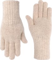 NOMAD® Turoa Handschoenen Dames | One Size Beige | Winter Warm & Zacht | Gebreide Wolmix