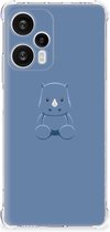 Siliconen Back Cover Geschikt voor Xiaomi Poco F5 Telefoonhoesje met doorzichtige rand Baby Rhino