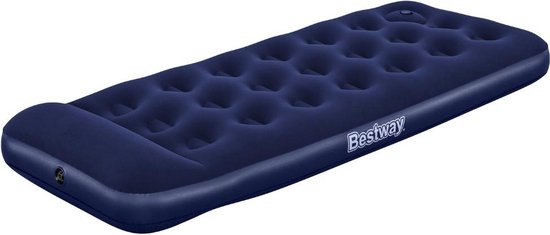Bestway luchtbed - 1-Persoons - 76x185x28 cm (BxLxH) - Blauw - Met ingebouwde voetpomp