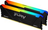 Kingston FURY Beast RGB - Geheugen - DDR4 - 16 GB: 2 x 8 GB - 288-PIN - 3600 MHz / PC4-28800 - CL17 - 1.35V - XMP 2.0 - Non-ECC - Unbuffered - ARGB - zwart