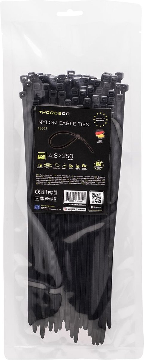 Throgeon Ties 4.8x250 black (100 pcs)