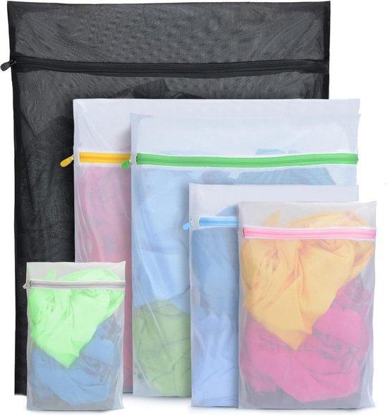 Set de 5 sacs à linge, sac à linge en maille fine, fermeture éclair,  protège au mieux