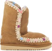 Mou Enkellaarsjes Dames - Pantoffels / Damesschoenen - Suède - Eskimo 24 - Cognac combi - Maat 39