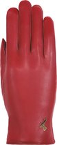 Schwartz & von Halen Handschoenen Dames - Bardot - schapenleren handschoenen met wol/cashmere voering & touchscreen-functie - Rood maat 6,5