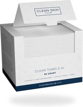 Clean Skin Club Clean Lingettes XL, 100 % biosourcées | Serviette de visage | Gant de toilette | Gant de toilette pour le visage | Maquillage | Lingettes nettoyantes 50 pièces