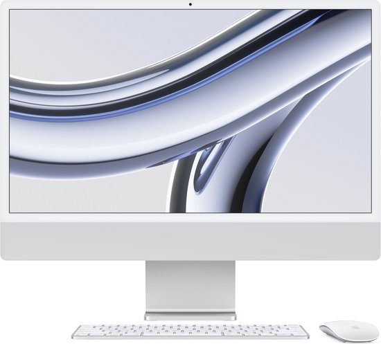 Apple iMac 24-inch (2023) - M3 8‑core CPU chip - 10‑core GPU - 256GB SSD - Zilver - AZERTY