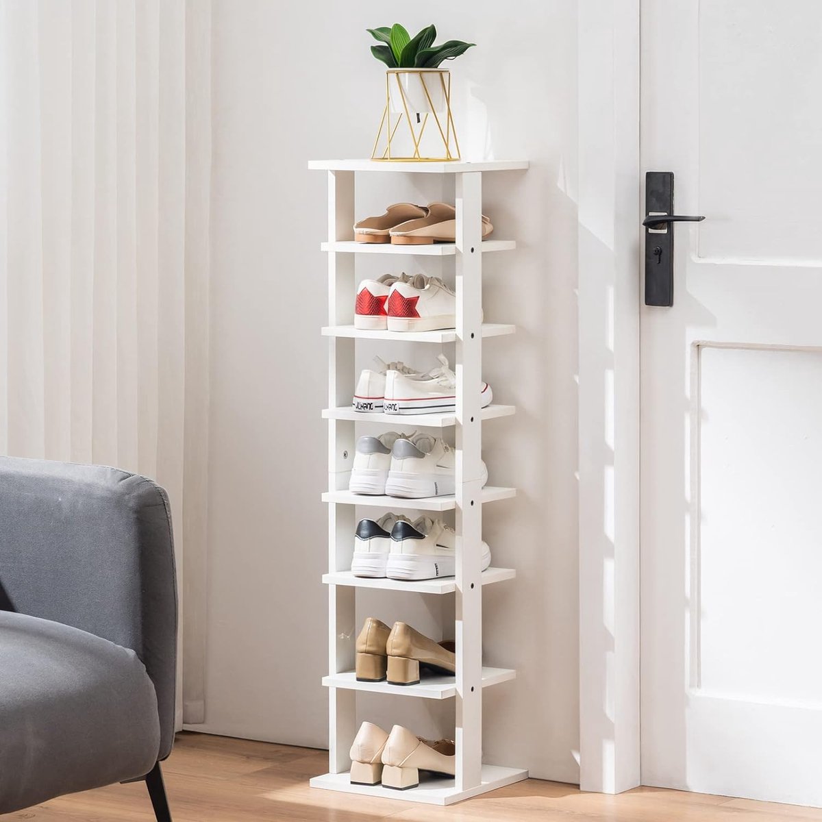 Relaxdays Schoenenrek 5 Etages - Schoenenkast - Voor 15 Paar Schoenen Schoenenopberger Wit