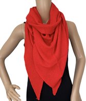 Dames driehoekige sjaal gebreid herfst/winter 250cm/100cm rood