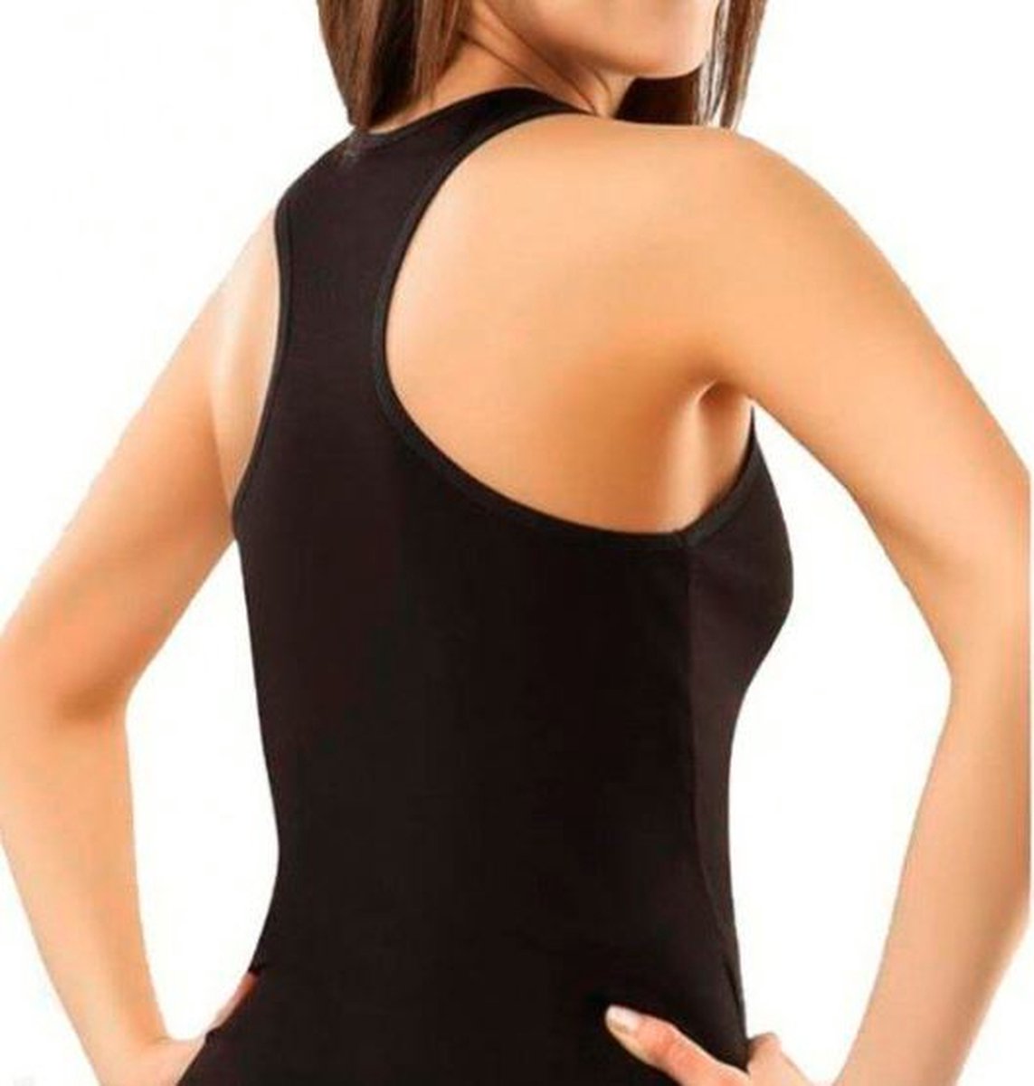 2pack Mode Lotus - Dames Onderhemd Halterhemd Maat XL Katoen Tanktop Dames Onderhemd Hemdjes Dames Topje Singlet Zwart