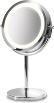 CM 840 ronde make-up spiegel - Tafelspiegel met LED-verlichting en 5x vergroting - Make-up spiegel met 360° draaifunctie