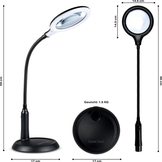 64 LED Loeplamp Loeplamp Werklamp Met Klem Werkpleklamp Tafellamp 5x Vergroting 5 Kleuren Dimmen 110mm Glazen Lens Smart Head Touch Control Ideaal Voor Werken Leren Lezen P 010983938707