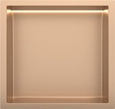 Copper RVS Inbouwnis 30x30x7cm met LED verlichting - Inbouwnis badkamer en Douche