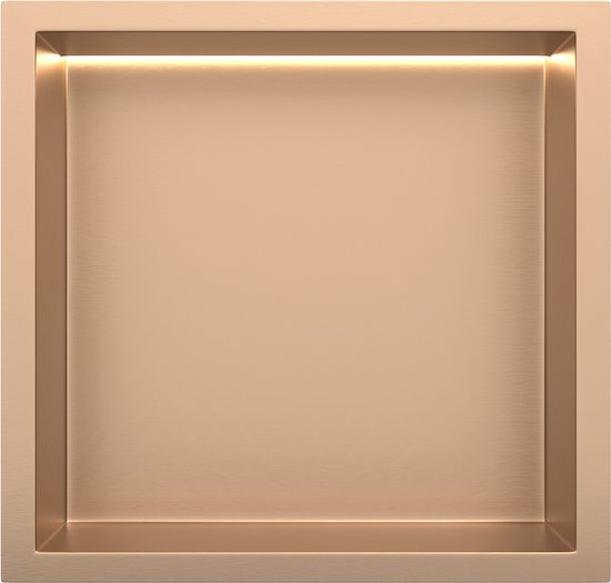 Copper RVS Inbouwnis 30x30x7cm met LED verlichting - Inbouwnis badkamer en Douche