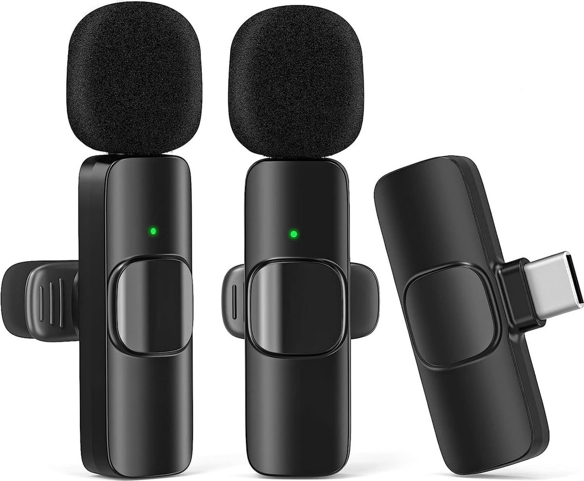 2x Draadloze Dasspeld Microfoon - Geschikt voor o.a iPhone - BeastRockz Lavalier Microfoon - Live Streaming - USB C -
