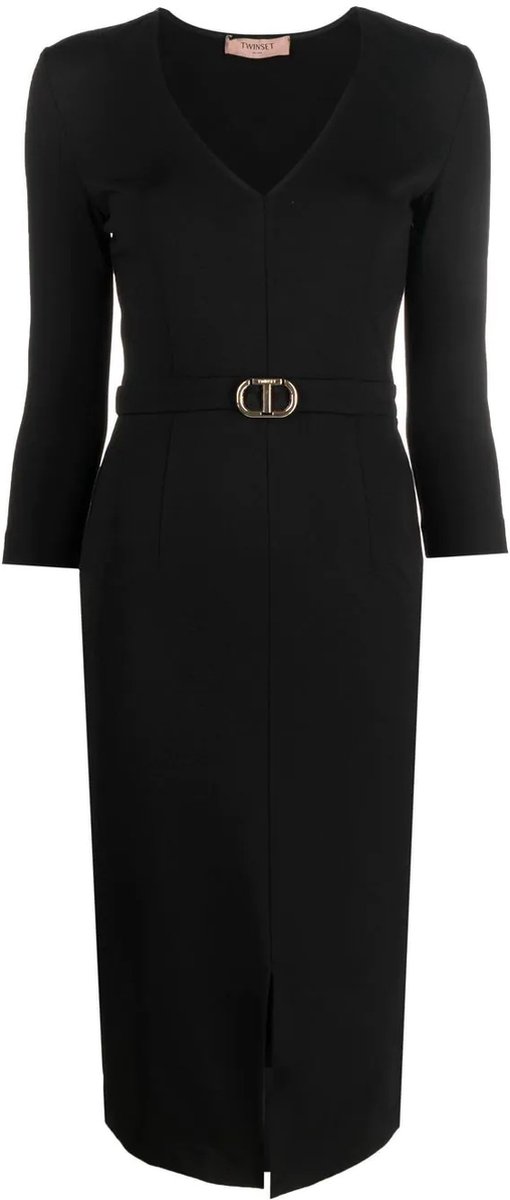 Twinset • zwarte jurk met logo • Maat XS (IT40).