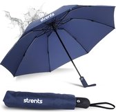 Strents® Stormparaplu Opvouwbaar - Stormparaplu's - Inklapbaar - Ø 110 cm - Windproof tot 100km p/u - Grote Paraplu - Automatisch - Blauw