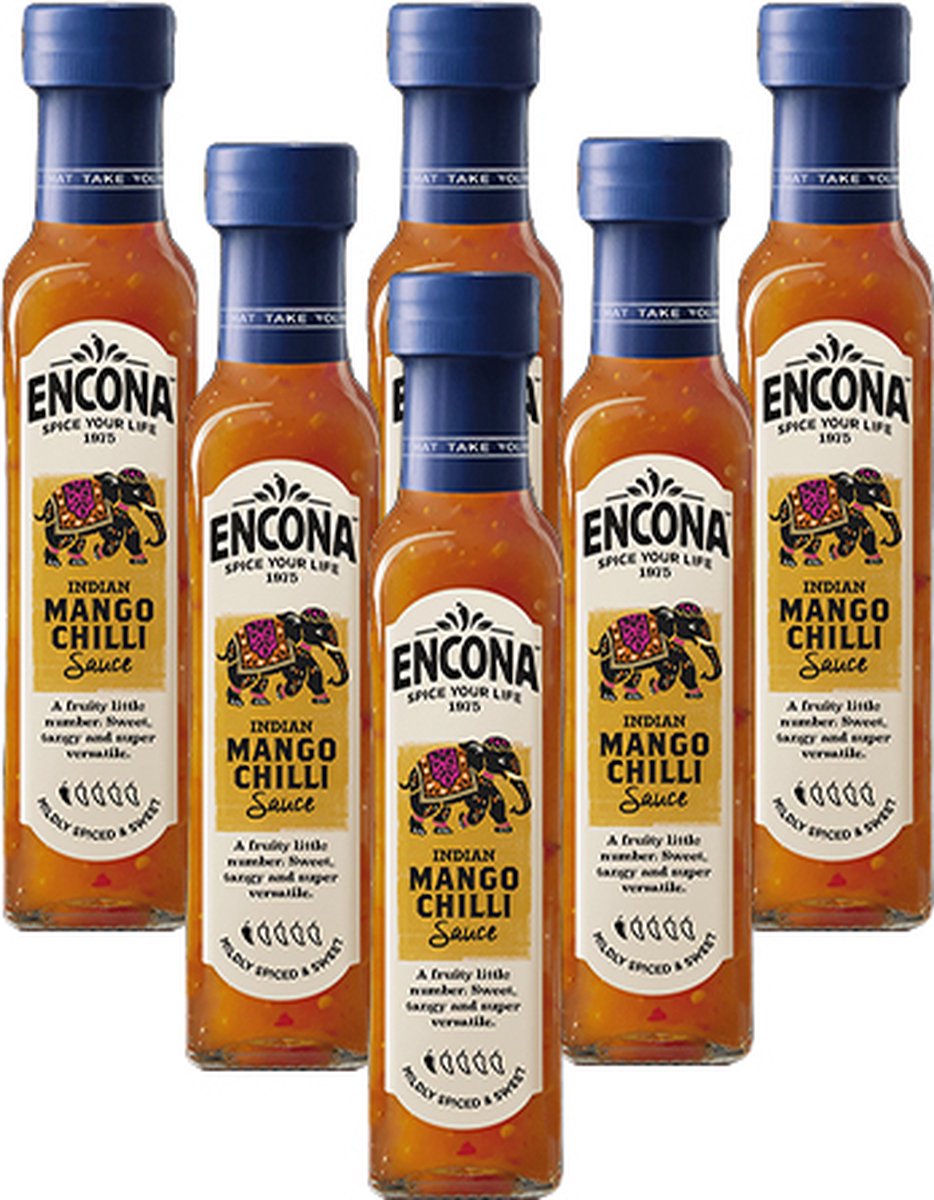 Encona - Indian Mango Chilli Sauce - 6x 142ml
