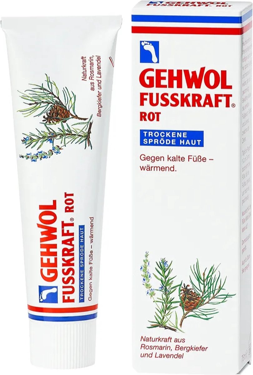 Gehwol Fusskraft Rood Verwarmende Voetcrème Voor De Droge Huid 75ML