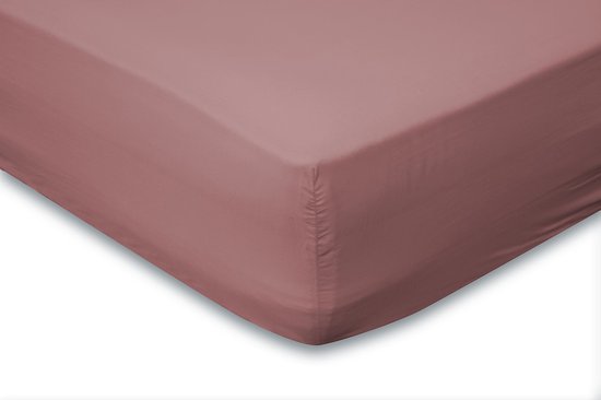 Eleganzzz Hoeslaken Katoen Perkal 35cm Hoekhoogte - Rose - Hoeslaken 180x210/220cm - Hoeslakens - Lits Jumeaux