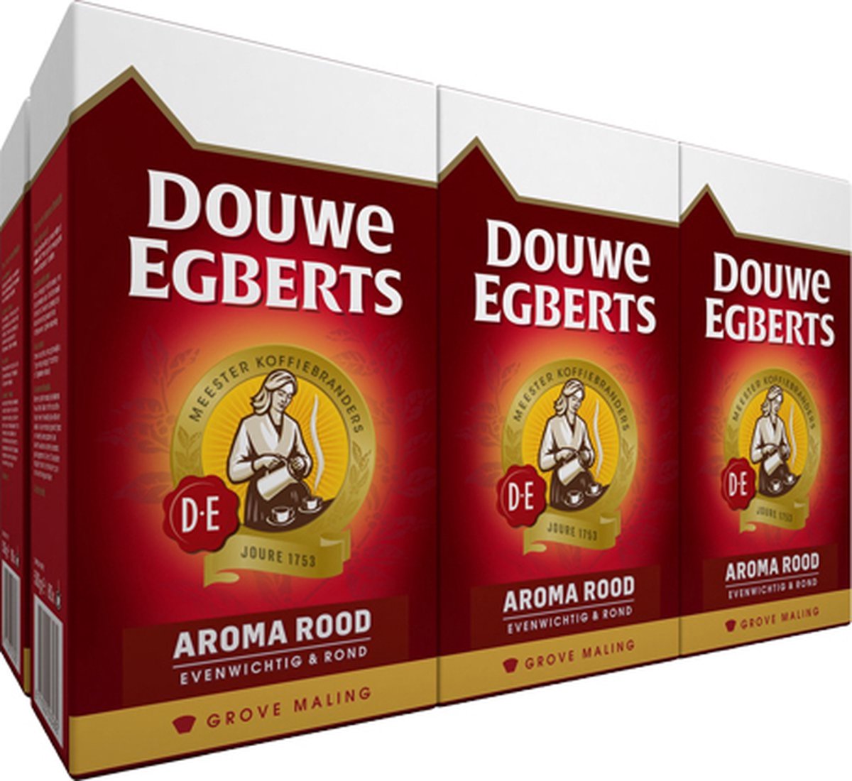 Goedkoopste Douwe Egberts Aroma Rood Grove Maling Filterkoffie - 6 x 250 gram