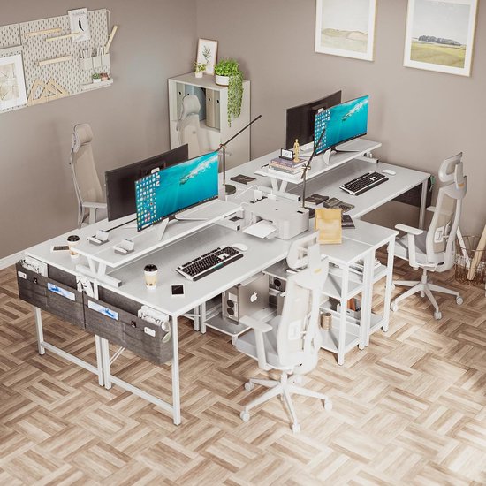 Volta WD office design bureau d'angle pivotant en bois 2 étagères, bureau en l