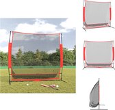 vidaXL Honkbalnet - Polyester - 215 x 107 x 216 cm - Duurzaam en stevig - Breed toepasbaar - Eenvoudig te vervoeren - Honkbal