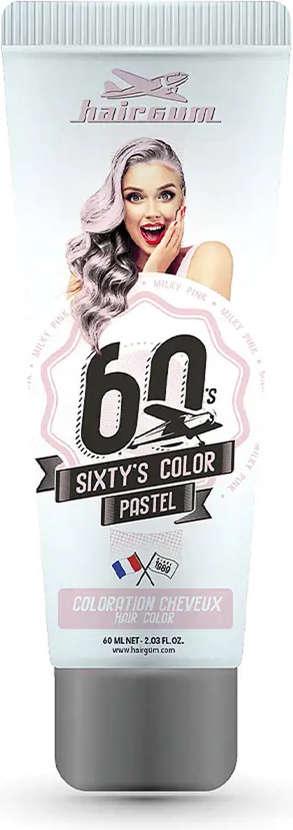 Semi-permanente kleurstof Hairgum Sixty's Color milky pink (60 ml)