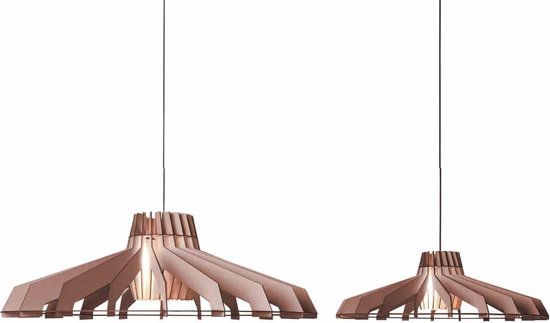 Van Tjalle en Jasper | Nikolamp Tesla XL hanglamp - Natural | Extra Groot | MDF (hout) - Laser gesneden | Hout kleur | E27 fitting | Dimbaar - Geschikt voor dimbare E27 LED lichtbron | Uniek Dutch Design Product | Gemaakt in Amsterdam