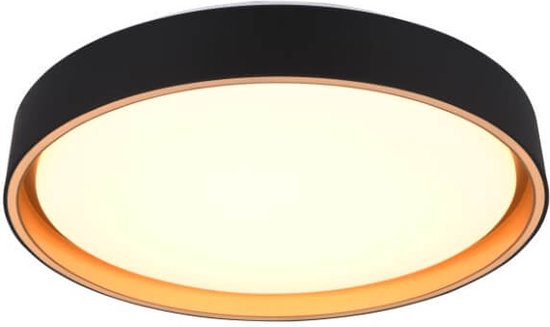 REALITY FELIS - Plafondlamp - Zwart-goud - incl. 1x SMD 24W - Dimbaar - Memory functie - Aanpasbaare lichtkleur