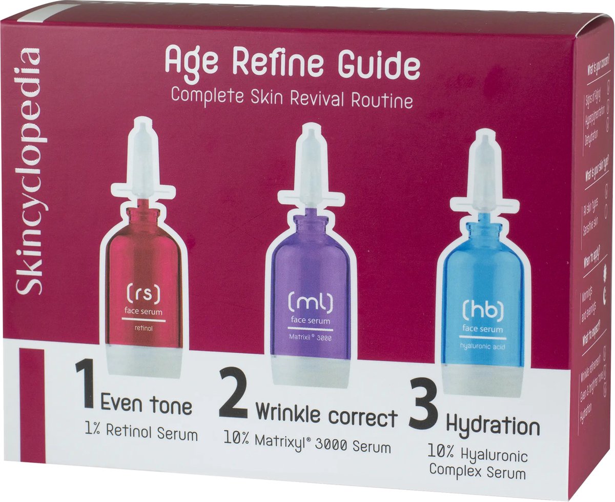 Goedkoopste Skincyclopedia Age Refine Guide – Complete Verzorgingsset tegen Pigmentatie, Uitdroging & Veroudering – Hydrateert en Verzorgt Gevoelige Huid – Voor een Stralende, Jeugdige Teint